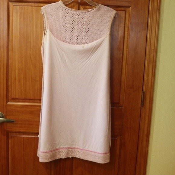 Vintage Lace Crochet Pink Lace Sleeveless Dress 12 - Picture 12 of 16